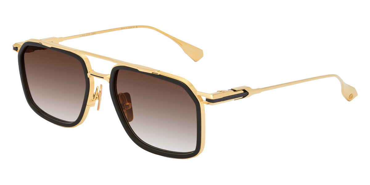 Dita® LINEAGE.99x Sunglasses DT DTS484-A-01 53 - Yellow Gold/Black/Black Iron