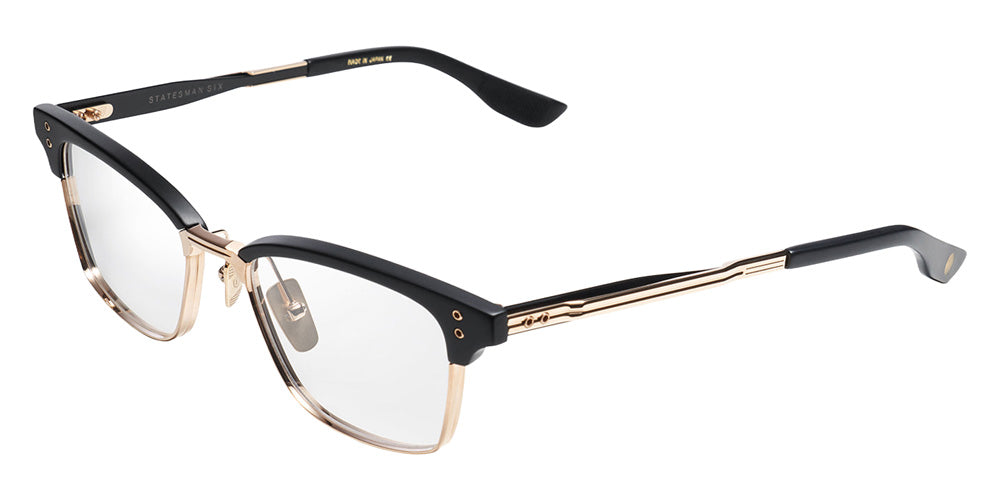 Dita® STATESMAN-SIX Eyeglasses DT DTX132-52-02-Z 52 - Matte Black/White Gold/Matte Black
