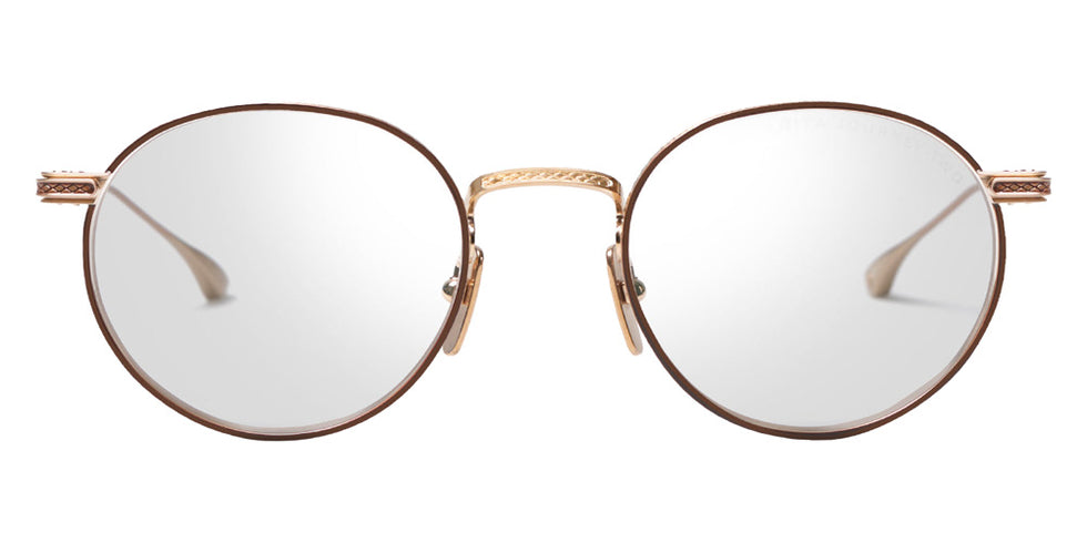 Dita® JOURNEY-TWO Eyeglasses DT DTX168-A-02 49 - Brushed White Gold/Mahogany
