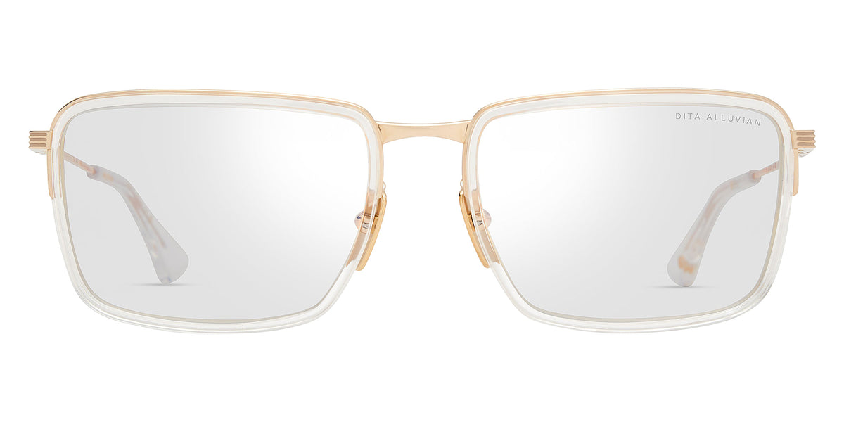 Dita® ALLUVIAN Eyeglasses DT DTX201-A-02 54 - Crystal Clear/White Gold