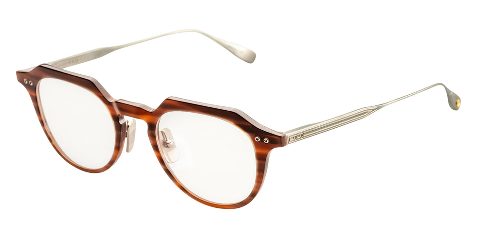 Dita® OKU Eyeglasses DT DTX419-A-02 49 - Chestnut Swirl/Antique Silver