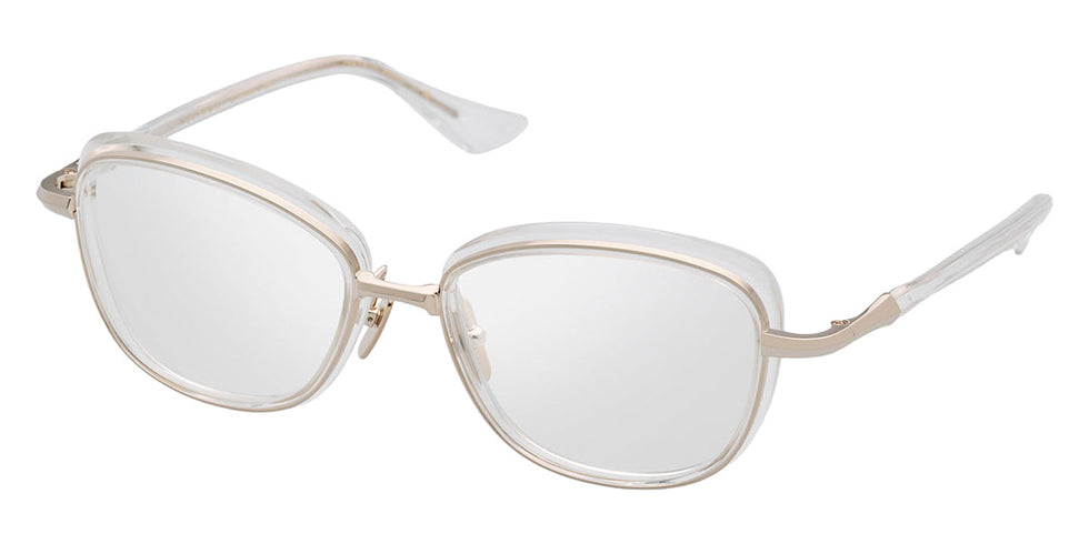 Dita® LITAVU Eyeglasses DT DTX444-A-02 54 - White Gold/Crystal Clear