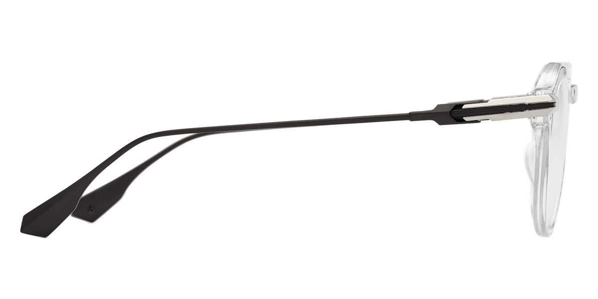 Dita® OKULUS Eyeglasses DT DTX487-A-03 49 - Crystal Clear/Shiny Silver/Black Iron