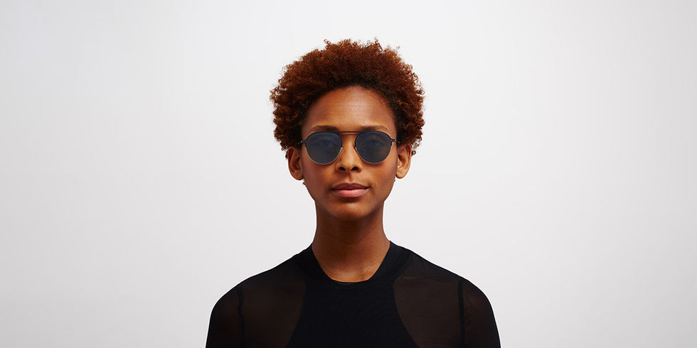 Mykita® DUANE MYK DUANE Silver/Navy / Light Silver Flash 51 - Silver/Navy / Light Silver Flash Sunglasses