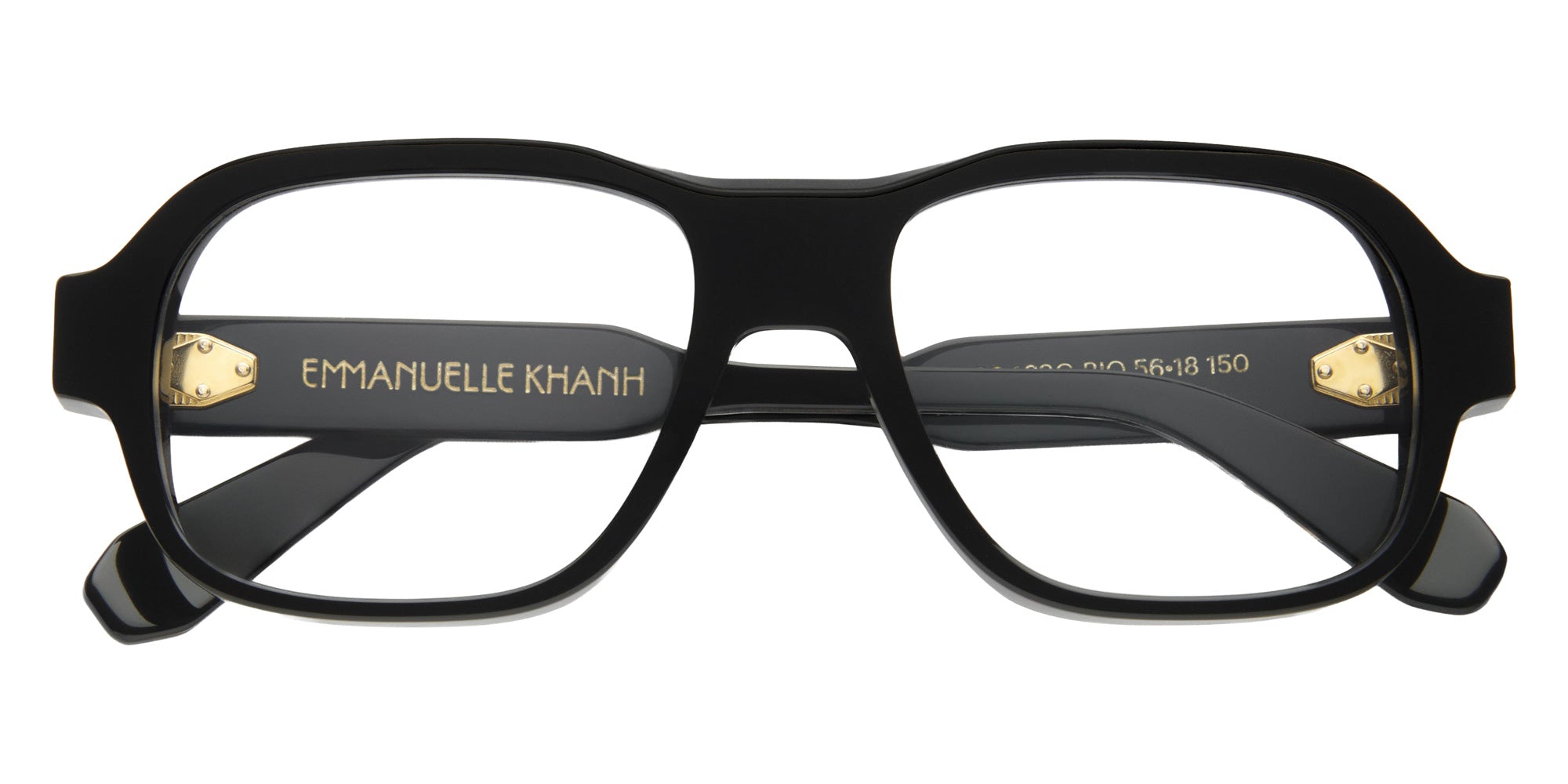Emmanuelle Khanh® MARS Eyeglasses EK MARS-169O 56 - Noir Cristal Bio - Or