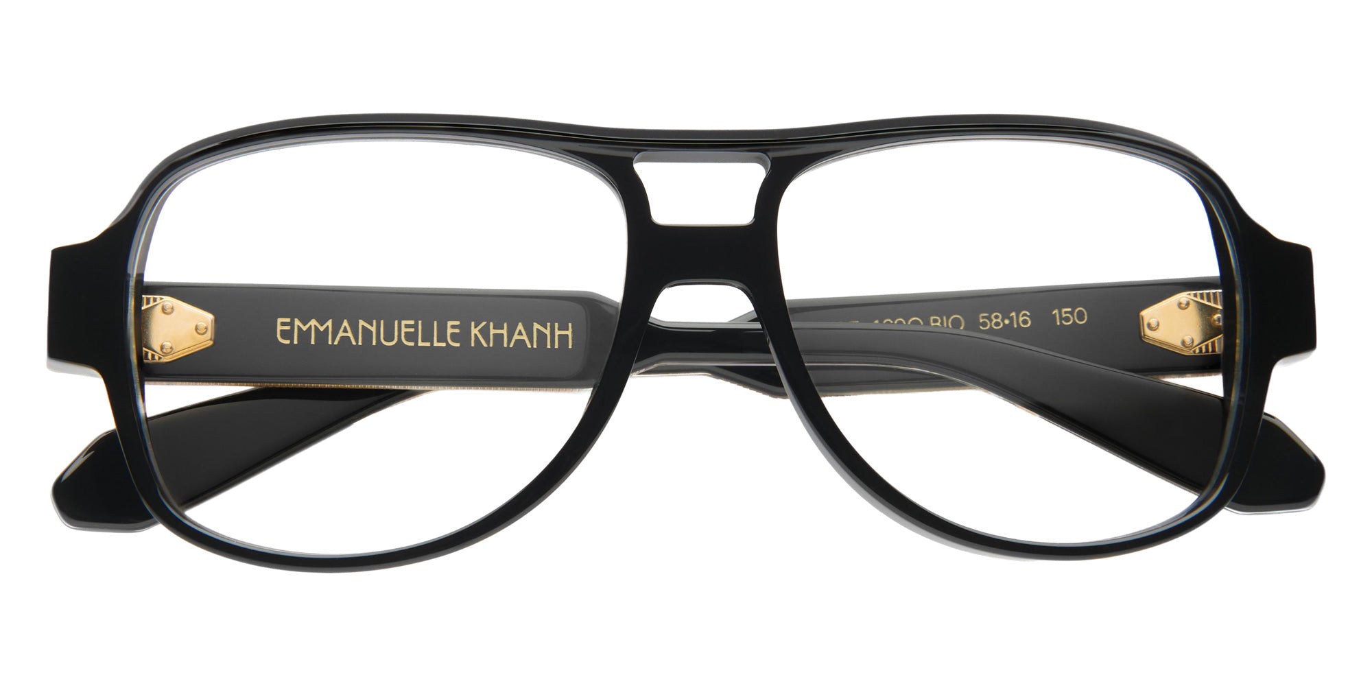 Emmanuelle Khanh® MIRAGE Eyeglasses EK MIRAGE-169O 58 - Noir Cristal Bio - Or