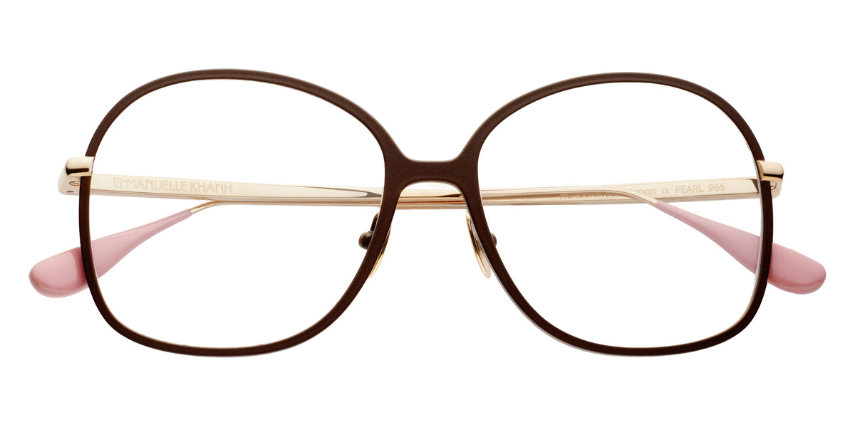Emmanuelle Khanh® PEARL Eyeglasses EK PEARL-966 55 - Laque Chocolat