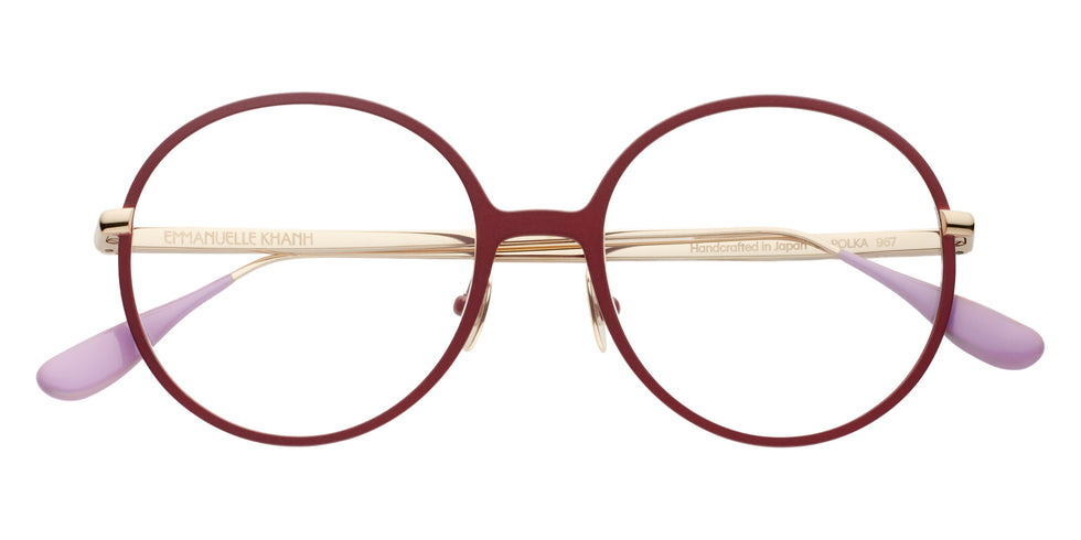 Emmanuelle Khanh® POLKA Eyeglasses EK POLKA-967 52 - Laque Griotte