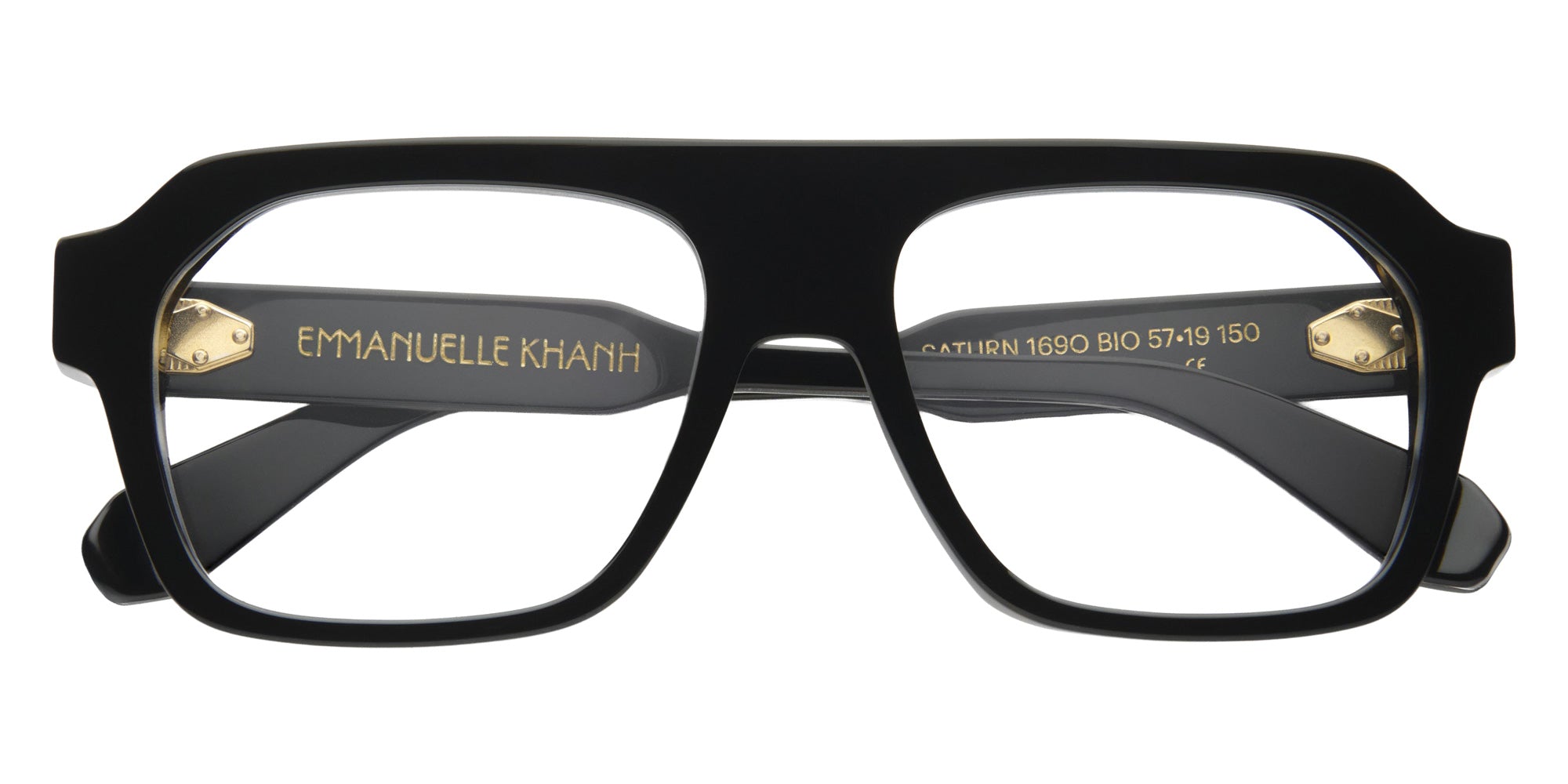 Emmanuelle Khanh® SATURN Eyeglasses EK SATURN-169O 57 - Noir Cristal Bio - Or