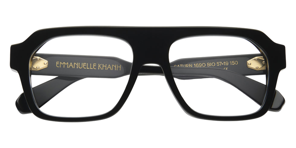 Emmanuelle Khanh® SATURN Eyeglasses EK SATURN-169O 57 - Noir Cristal Bio - Or
