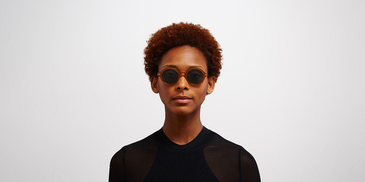 Mykita® ESBO MYK ESBO C99 Brown Dark Brown/Glossy Gold / Polarized Pro Green 15 48 - C99 Brown Dark Brown/Glossy Gold / Polarized Pro Green 15 Sunglasses