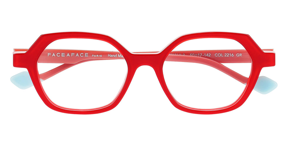 Face A Face® KANJI 3 FAF KANJI 3 2216 50 - Red Transparent/ Flash Red (2216) Eyeglasses