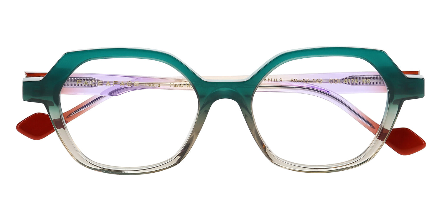Face A Face® KANJI 3 FAF KANJI 3 4174 50 - Gradient Green Smoked Glass (4174) Eyeglasses