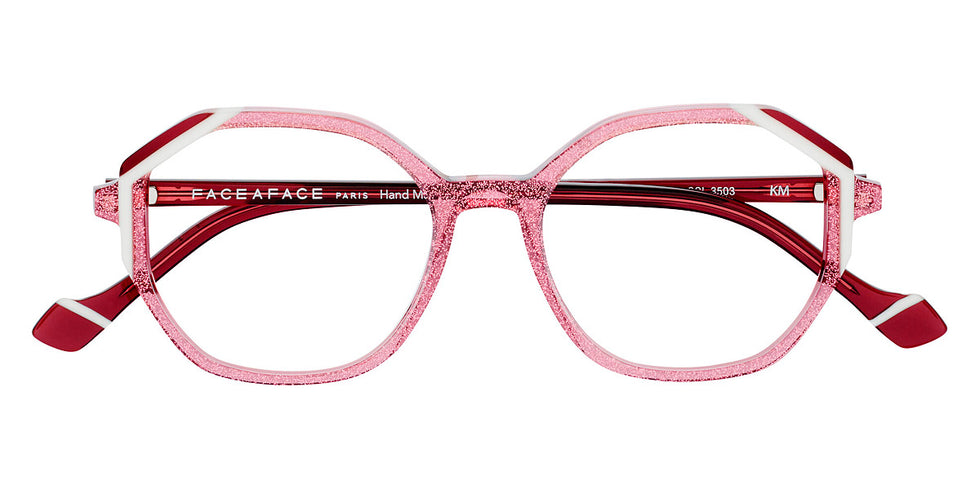 Face A Face® MAZES 2 FAF MAZES 2 3503 49 - Dark Rose Transparent Paillette (3503) Eyeglasses