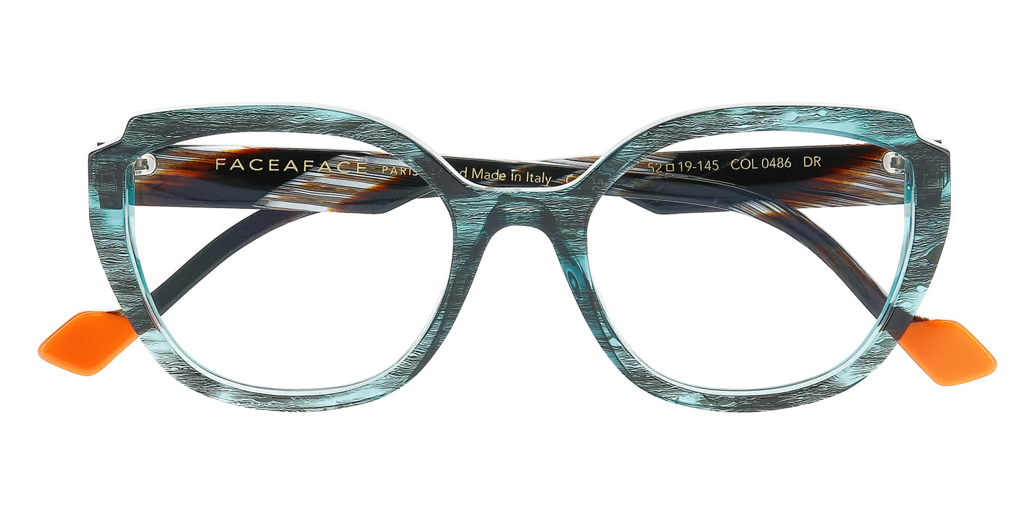Face A Face® NOOKS 1 FAF NOOKS 1 0486 52 - Black Blue Peacock (486) Eyeglasses