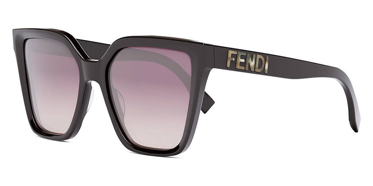 Fendi® FE40086I FEN FE40086I 50T 55 - Shiny Solid Dark Brown / Smoke Sunglasses