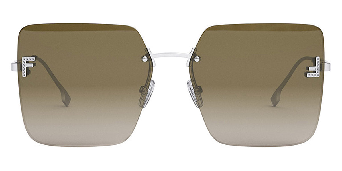 Fendi® FE4082US FEN FE40082US 16F 59 - Shiny Palladium / Brown Sunglasses
