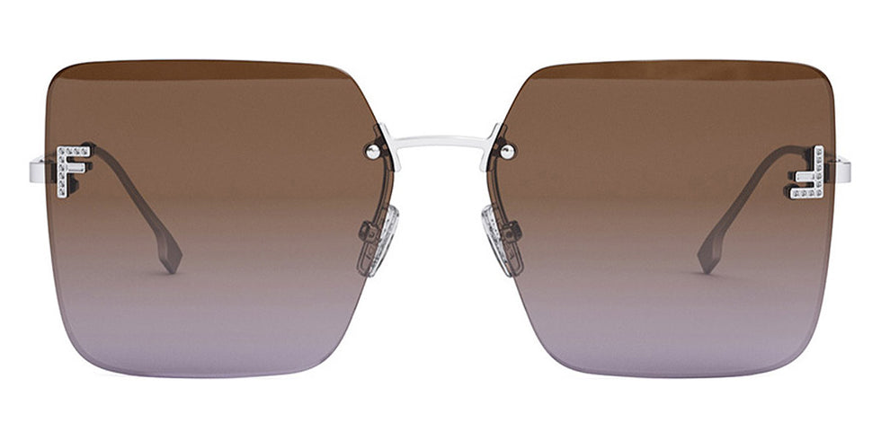 Fendi® FE4082US FEN FE40082US 16Z 59 - Shiny Palladium / Brown Lilac Sunglasses