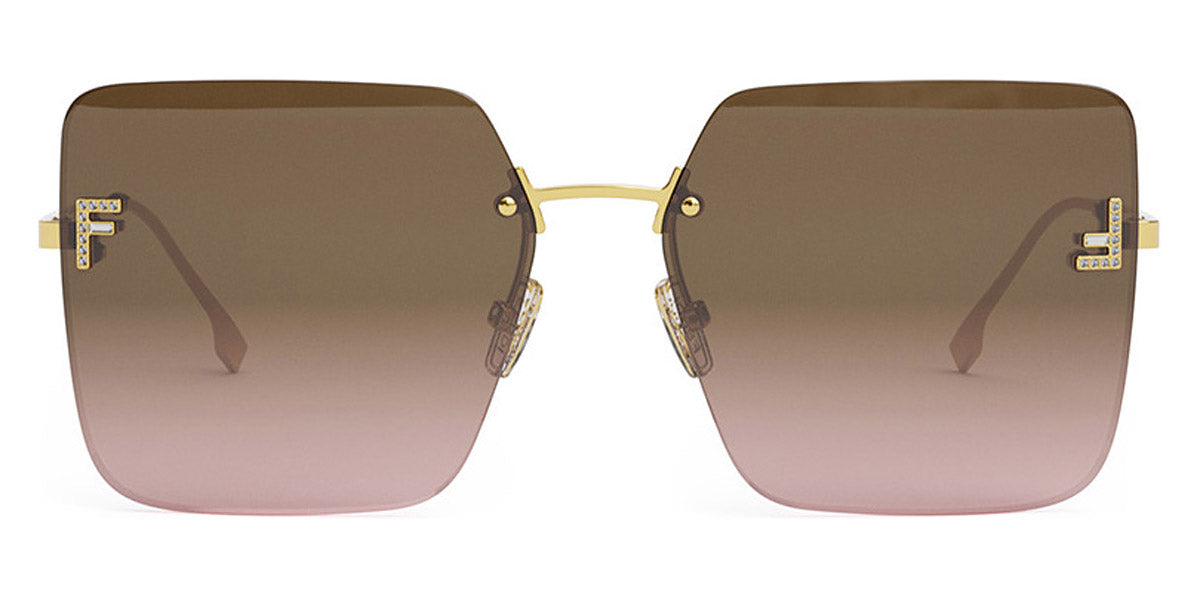 Fendi® FE4082US FEN FE40082US 30T 59 - Shiny Endura Gold / Brown Sunglasses