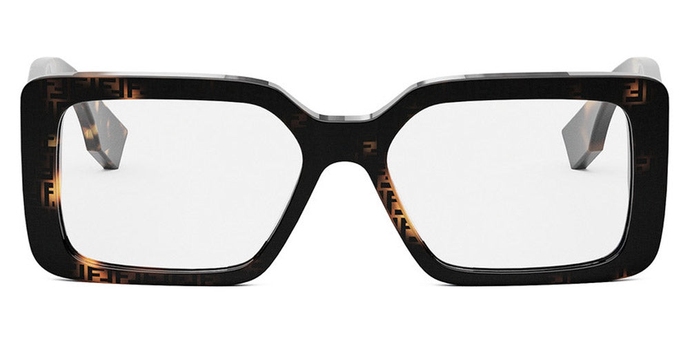 Fendi® FE50072I FEN FE50072I 055 53 - Shiny Havana with Pattern FF Eyeglasses