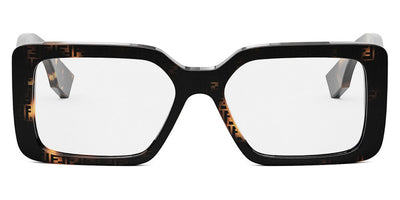 Fendi® FE50072I FEN FE50072I 055 53 - Shiny Havana with Pattern FF Eyeglasses
