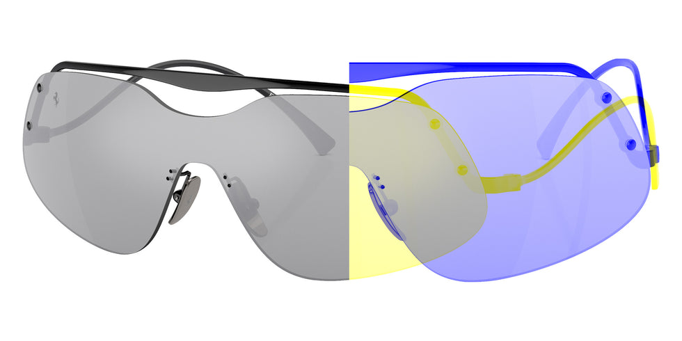Ferrari® FH1007 Sunglasses - Black/Mirror Silver