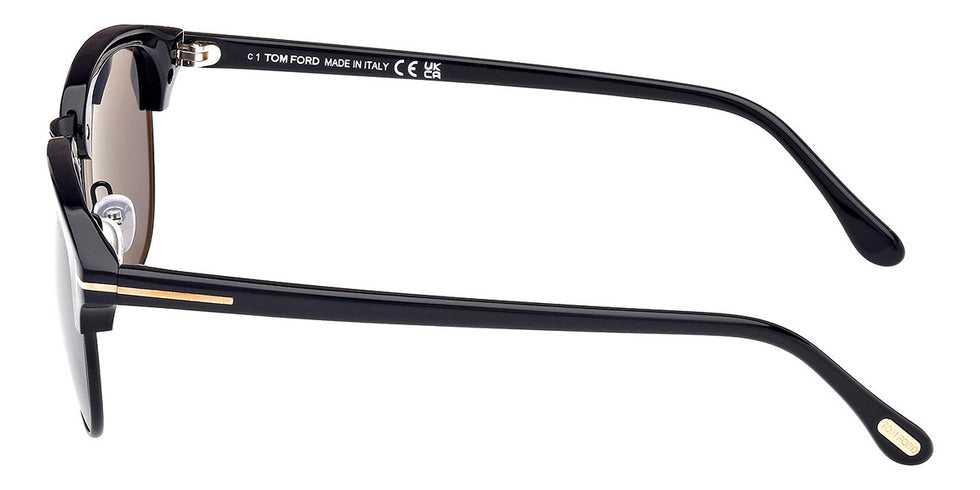Tom Ford® Henry FT0248 FT0248 01D 53 - Shiny Black / Smoke Polarized Sunglasses