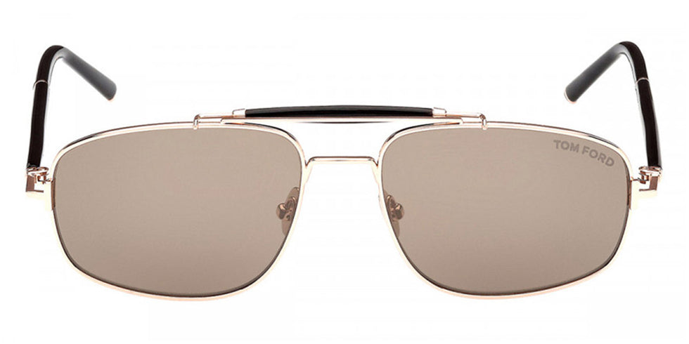 Tom Ford® FT1127-P FT1127-P 28L 57 - 28L Shiny Rose Gold / Roviex Mirrored Sunglasses