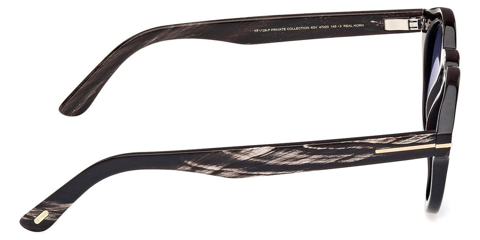 Tom Ford® FT1128-P FT1128-P 63V 47 - 63V Black Horn / Blue Sunglasses
