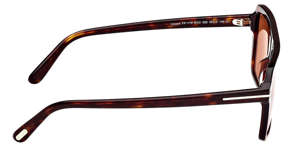 Tom Ford® FT1176 Vincent FT1176 Vincent 52E 56 - 52E - Dark Havana / Dark Havana Sunglasses