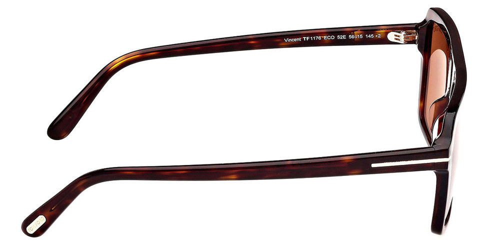Tom Ford® FT1176 Vincent FT1176 Vincent 52E 56 - 52E - Dark Havana / Dark Havana Sunglasses