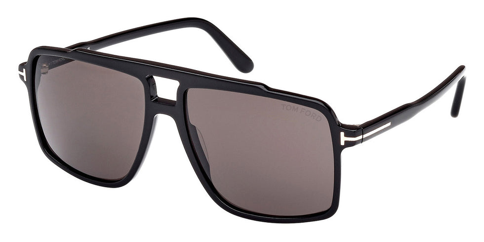 Tom Ford® Kemp FT1177 FT1177 01A 59 - Shiny Black / Smoke Sunglasses