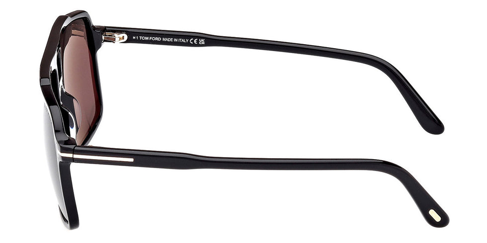 Tom Ford® Kemp FT1177 FT1177 01A 59 - Shiny Black / Smoke Sunglasses