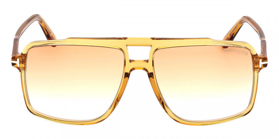 Tom Ford® Kemp FT1177 FT1177 39F 59 - Shiny Dark Yellow / Gradient Brown Sunglasses