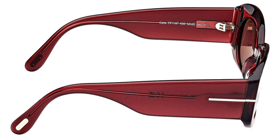 Tom Ford® FT1187 Cielle FT1187 Cielle 69E 52 - 69E - Shiny Bordeaux / Shiny Bordeaux Sunglasses