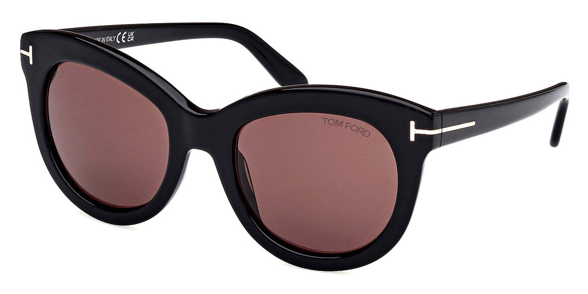 Tom Ford® FT1189 Odette FT1189 Odette 01E 53 - 01E - Shiny Black / Shiny Black Sunglasses
