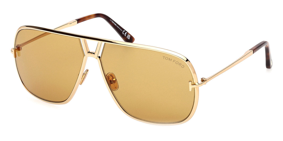 Tom Ford® FT1204 FT1204 30E 63 - Shiny Deep Gold / Brown Sunglasses