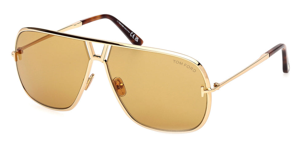 Tom Ford® FT1204 FT1204 30E 63 - Shiny Deep Gold / Brown Sunglasses