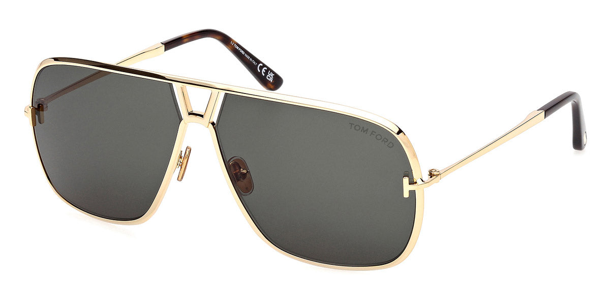 Tom Ford® FT1204 FT1204 30N 63 - Shiny Deep Gold / Green Sunglasses