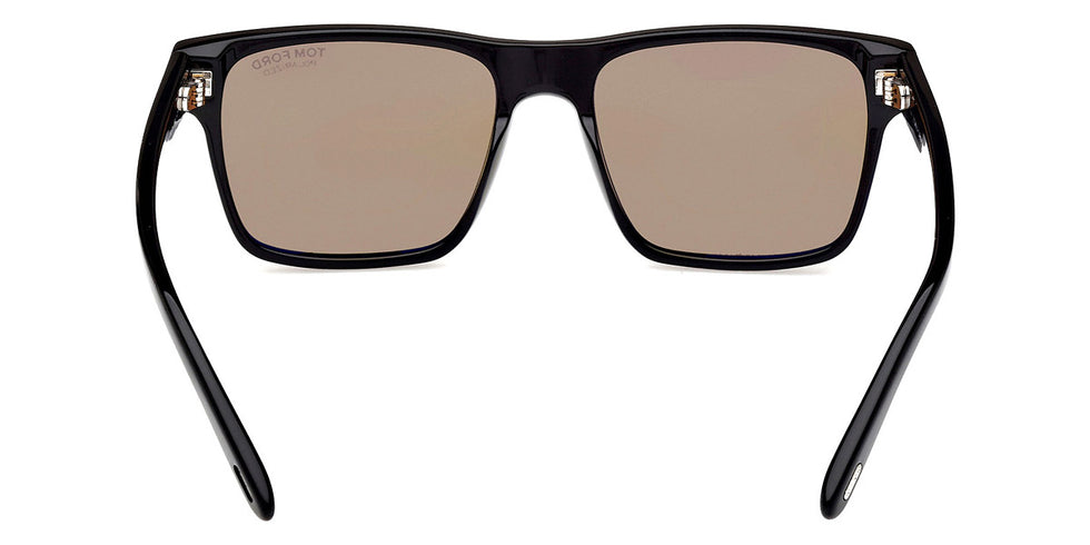 Tom Ford® Calder FT1205 FT1205 01H 55 - Shiny Black / Brown Polarized Sunglasses