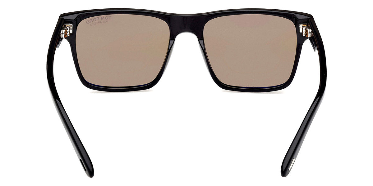 Tom Ford® Calder FT1205 FT1205 01H 55 - Shiny Black / Brown Polarized Sunglasses