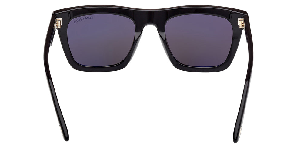 Tom Ford® LELIO FT1207 FT1207 01A 52 - Shiny Black / Smoke Sunglasses