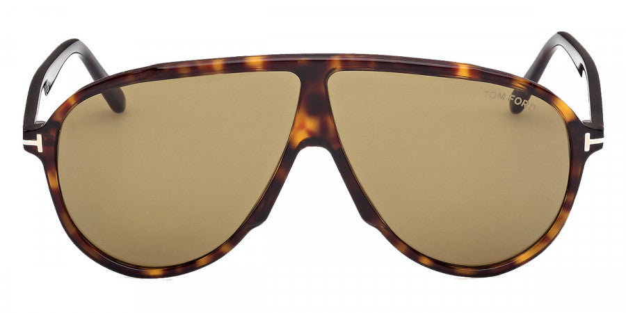 Tom Ford® FT1211 FT1211 52N 65 - Dark Havana / Green Sunglasses