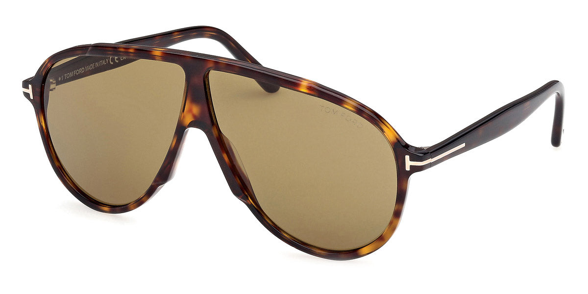 Tom Ford® FT1211 FT1211 52N 65 - Dark Havana / Green Sunglasses