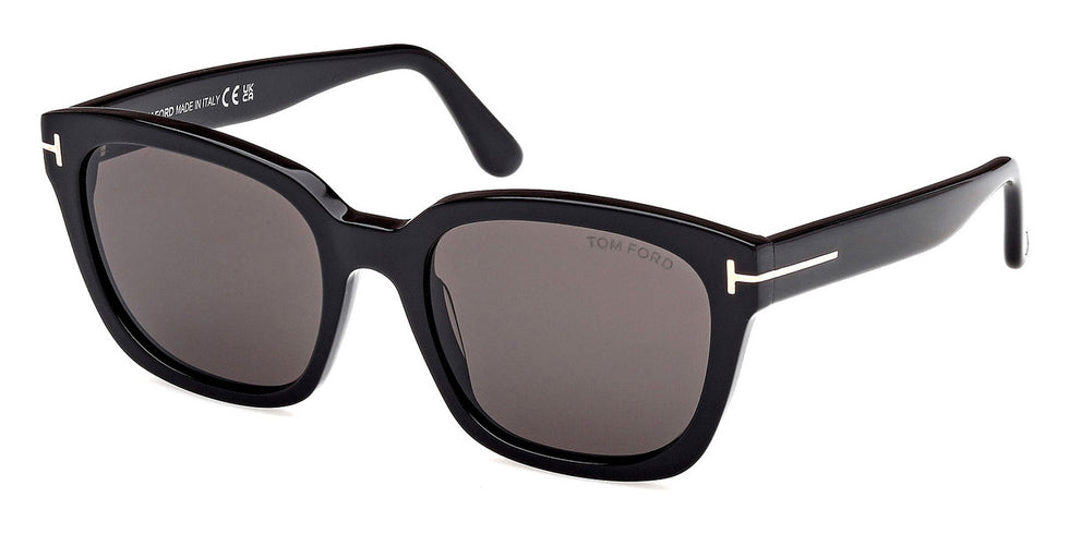 Tom Ford® Haylay FT1216 FT1216 01A 53 - Shiny Black / Smoke Sunglasses