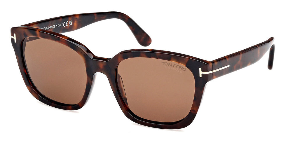 Tom Ford® Haylay FT1216 FT1216 52H 53 - Dark Havana / Brown Polarized Sunglasses