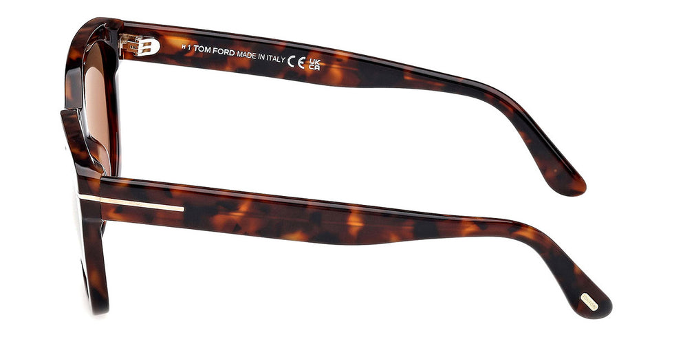 Tom Ford® Haylay FT1216 FT1216 52H 53 - Dark Havana / Brown Polarized Sunglasses