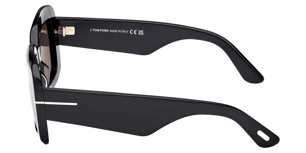 Tom Ford® VENETIA FT1218 FT1218 01A 53 - Shiny Black / Smoke Sunglasses