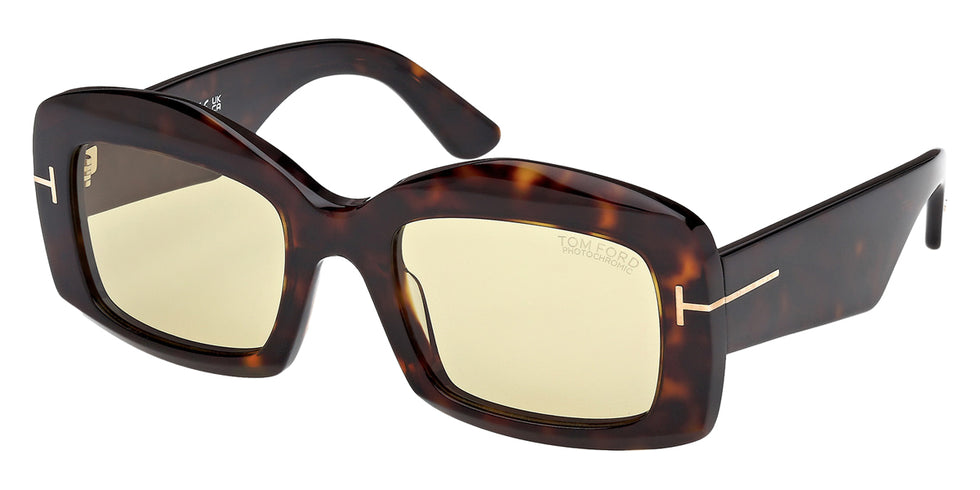 Tom Ford® VENETIA FT1218 FT1218 52E 53 - Dark Havana / Brown Photochromic Sunglasses
