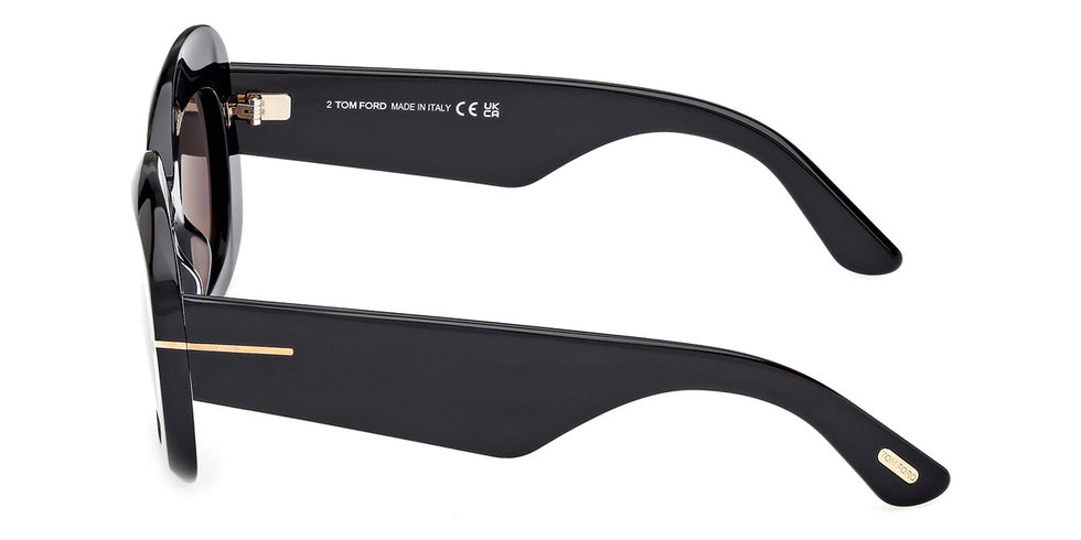 Tom Ford® FT1219 FT1219 01A 53 - Shiny Black / Smoke Sunglasses